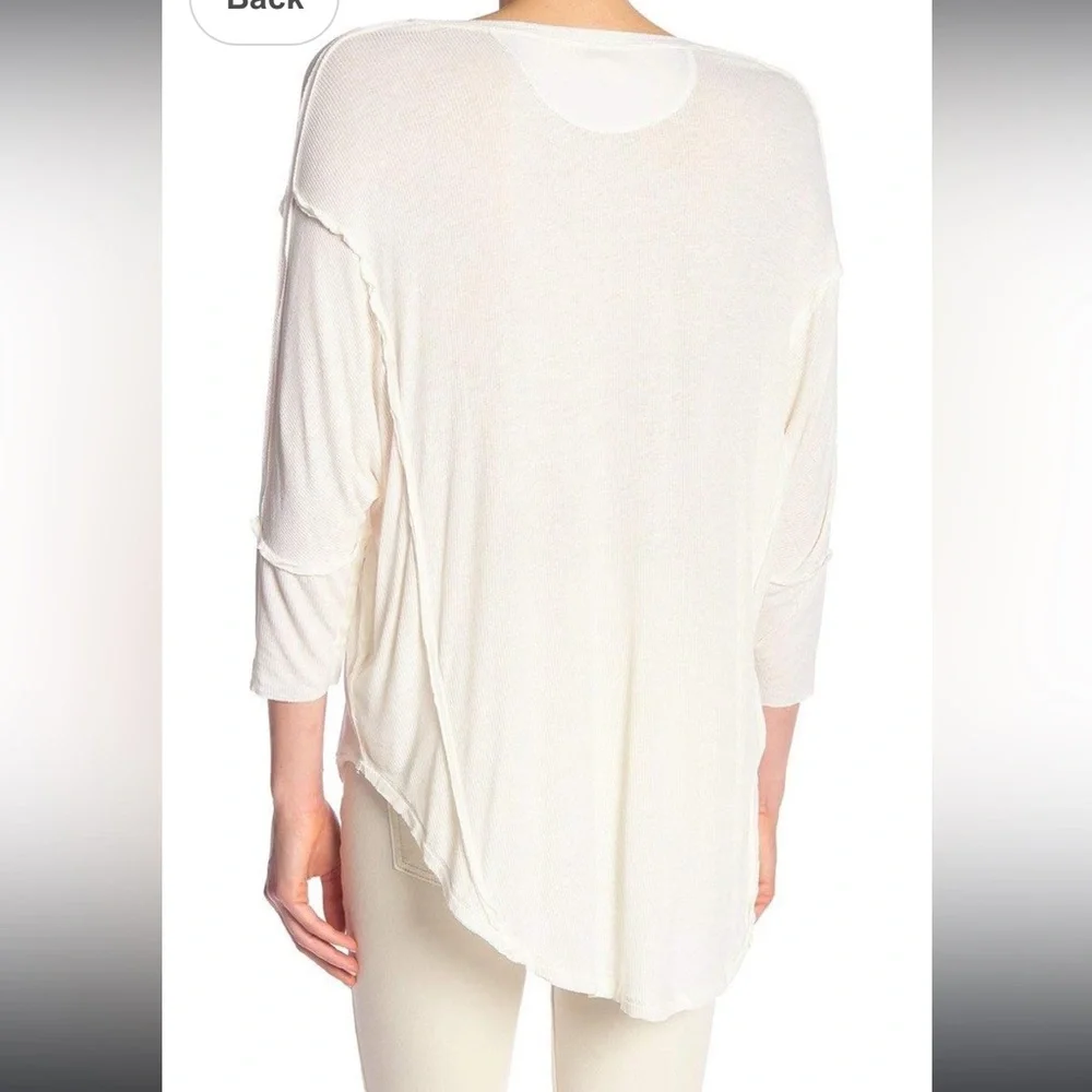 NWT Free People Golden Gate Tee, White, Medium; slouchy white long-sleeve tee